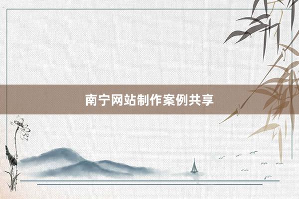南宁网站制作案例共享